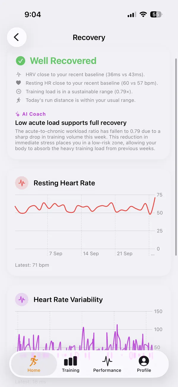 Balance training with recovery
